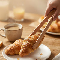 厨房食物夹榉木烘焙夹简约木质烧烤夹商用食品面包蛋糕夹定制LOGO