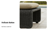 4 Pieces 4-Piece Rope Weave Sofa Set Hand-Woven Design Lounge Seating Weather-Resistant Easy to Clean for Balcony, Patio, Garden