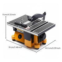 Micro Table Saw Multi-Material Cutting Mini Table Saw Compact Size Power Tool for Hobbyists, Workshop