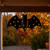 Light-up Nocturnal Creature Decoration with LED Glowing Nocturnal Creature Wall Decor Spooky Lighted Bats Silhouette for Party Backdrop, Front Porch, Entryway