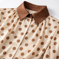 Work Wear Long Sleeve Shirt for Women with Faux Two-Piece Layered Design, Business Casual Button Front Blouse in Sheer Material