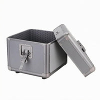 Aluminum Vinyl Records Storage Case Dark Interior Lining Lockable Storage Case Structured Organizer