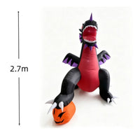 Freestanding Inflatable Dragon with Pumpkin Giant Inflatable Dragon Spooky Lawn Decor Scary