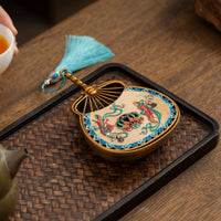 Fan-Shaped Fragrance Burner Ornamental Figures Home Decor Floral Motifs