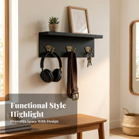 Wooden Hook Shelf Coat Hook Shelf Farmhouse Style Rustic