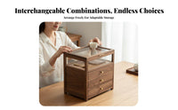 Elegant Wood Grain Stackable Desktop Cabinet Space-Saving Countertop Rack interchangeable Display Shelf Sturdy Construction for Tea Lovers, Home Decor lovers, Office Workers, Living Room, Bathroom, Pantry