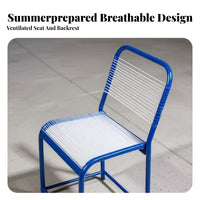 Woven Cord Factory Chair Cool and Breathable Workshop Stool Sturdy Frame