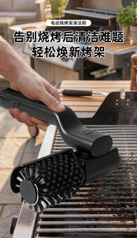 Foldable Electric BBQ Brush with Stainless Steel Bristles