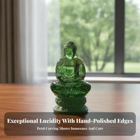 Meditative Crystal Buddha Figurine | Smooth Polished Surface, Buddha Figurine with Pedestal, for Meditation Corners