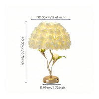 Flower Table Lamp Usb-Powered Table Lamp with Cloth Lampshade Decorative