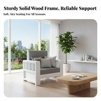 Solid Wood Sofa Set Sturdy Construction 3 Seater Wooden Sofa High-Resilience Foam Cushions Modern Chinese Design Couch for Home, Lounge