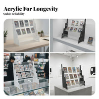 Space-Saving Acrylic Card Shelf Sturdy Three-Tier Acrylic Display Rack Slot-Together Collectible Storage Toolunattached