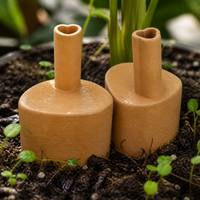 Creative Heart-shaped Terracotta Self-Watering Spikes for Potted Plants, Automatic Drip Irrigation for Indoor/Outdoor Gardening