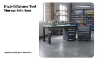 Multifunctional Heavy Duty Workbench Scratch-Resistant Anti-Static Repair Table Adjustable Feet Heavy Duty Tool Bench Easy Assembly for Factory Workers, Technicians, DIY Enthusiasts, Warehouse, Basement