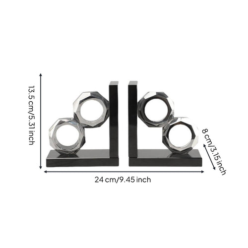 2 Pieces Crystal Bookend Sturdy Base Decorative Book Stopper for Bookshelf, Desk