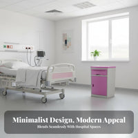 Patient Room Nightstand Easy to Clean Hospital Furniture Side Hooks for Patients