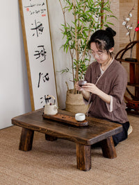 Solid Wood Tatami Low Table Chinese Style Tea Table for Floor Use
