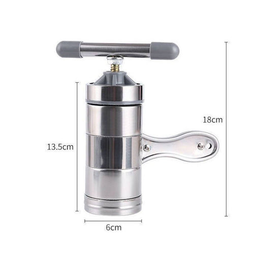 Stainless Steel Pasta Machine Food Grade Material Hand Crank Pasta Press 5 Dies