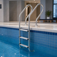 Anti-Slip 3-Step Pool Ladder Long-Lasting Stainless Steel Pool Ladder Polished Cylindrical