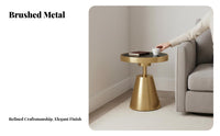 Wire Wire Frame Side Table Marble Top Nightstand Minimalist Design for Bedroom
