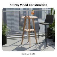 3 Pieces Counter Height Table and Stool Set Sturdy Construction for Small Spaces