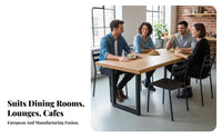 5 Pieces Factory-inspired design Table with Bench and Chairs Retro Look Rectangular 4-Person Dining Group Modern Design Household Furniture Minimalist Aesthetic for Cafe Owners, Apartment Dwellers, Restaurant, Home, Living Room, Party