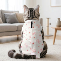 Cat Recovery Suit with fasteners, Sleeveless Polyester Clothing for Spay Recovery, Post-Surgery Cat and Anti-Licking Suit
