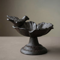 Cast Metal Bird Feeder Vintage Freestanding Compact for Balcony, Patio