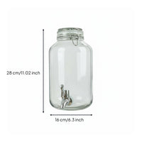 Glass Jar with Spigot Easy Assembly Large Drink Dispenser with Tap Aged Appearance Design Glass Spigot Dispenser for Parties, Weddings