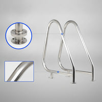 2 Pieces Surface-Mount Swimming Pool Handrail Polished Pool Handrail Heavy-Duty Easy to Install for Spa
