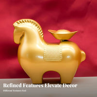Zodiac Horse Figurine, Fortune Symbol, Metal Craft, Table Decor