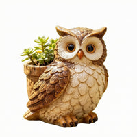 Owl Planter Resin Outdoor Decor Small for Garden