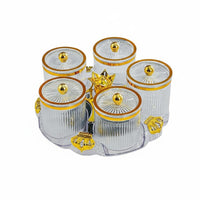 6 Pieces Rotating Seasoning Jar Set Airtight Lids for Pantry Organization
