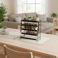 Snack Display Rack Stand Space-Saving Wire Display Rack with Clips Stable Countertop Organizer for Retailers, Vendors, Kitchen Counter