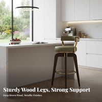 Upholstered Rotating Counter Seatingtool With Spinerest Rotating Highrear Stool Luxury Design Padded Seat for Kitchen Island