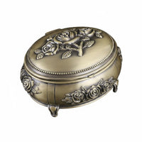 Vintage Metal Jewelry Box Presentable Storage Decor Rustproof for Vanity