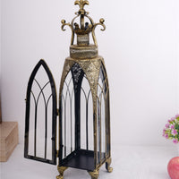 North African Candle Lantern Arched Panels Wrought Iron Lantern Classic Home Decoration