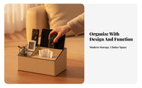 Multi-Compartment Remote Holder Minimalist Design Desktop Organizer for Families