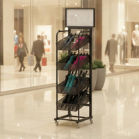 Umbrella Display Rack Slim Rolling Umbrella Rack Practical for Shop Owners