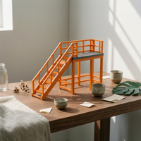 Double-Deck Rail Maintenance Platform Detailed Miniature Railway Repair Trestle