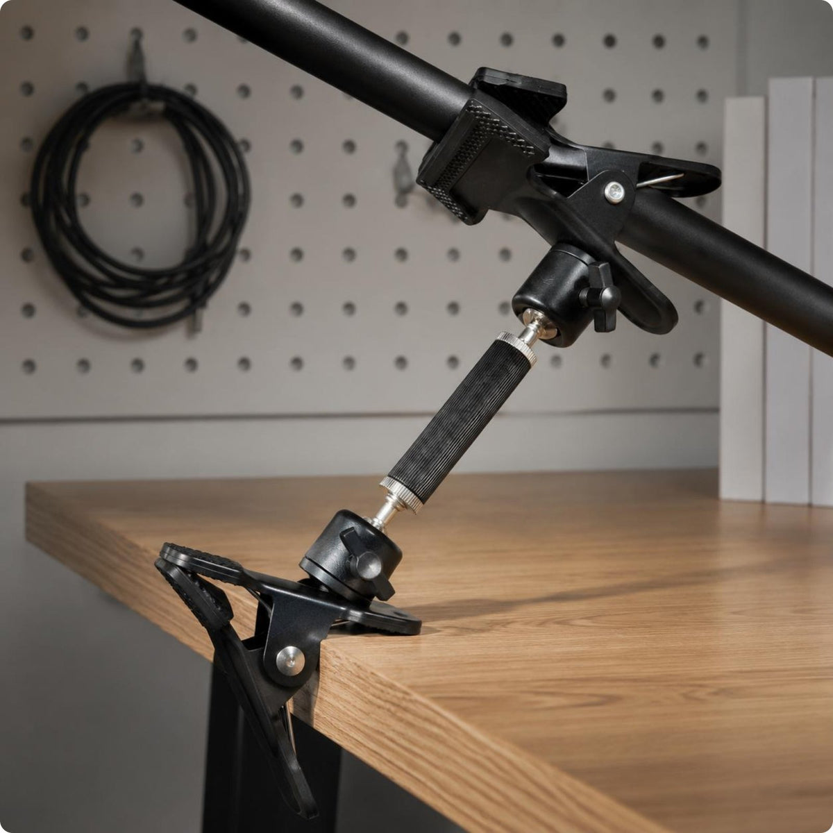 Twin Ball Head Clamp Universal Fit Super Clamp Mount Quick Lock Knob for Desk