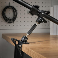 Twin Ball Head Clamp Universal Fit Super Clamp Mount Quick Lock Knob for Desk