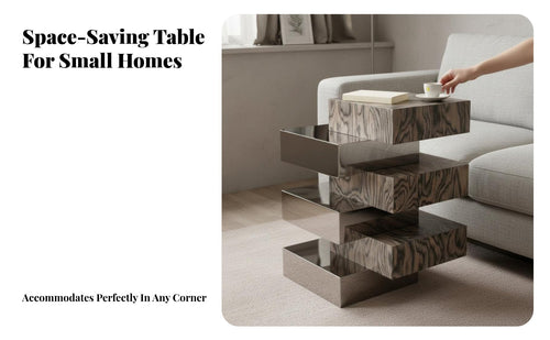 Decorative Pedestal Table Modern design Shaped End Table Artistic Design Minimalist Aesthetic for Entryway, Bedroom, Office