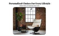 Geometric Rotating Armchair Nordic Design Rotating Chair with Footstool Sculptural Form Includes Ottoman for Homeowners