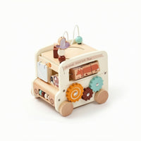 Toy Bus with Xylophone Allall-in-1 Activity Bus Shape Sorter Multifunction Bead Maze Developmental for Toddlers, Playroom