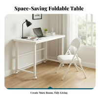 Foldable Design transformable Dressing Table Space-Saving Makeup Vanity 2-in-1 Function Bedroom Furniture twofold Functionality for Students, Apartment Dwellers, Young Adults, Small Spaces, Dorm Room, Home Office