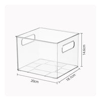 Clear Fridge Organizer Bin Stackable Plastic Refrigerator Bin with Handles