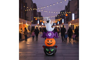 Bright Stacked Halloween Inflatable Lighted Inflatable Pumpkin Outdoor Yard Decoration Glowing for Lawn