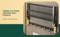 Towel Rack, No-Drill Aluminum Bathroom Shelf, Wall Organizer