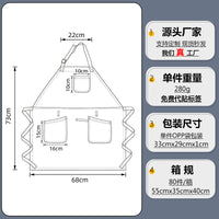 跨境水洗牛仔布围裙挂脖带韩版时尚咖啡厅工作服复古围裙定制logo